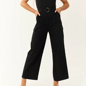 NWT! Women's Black Belted Jumpsuit